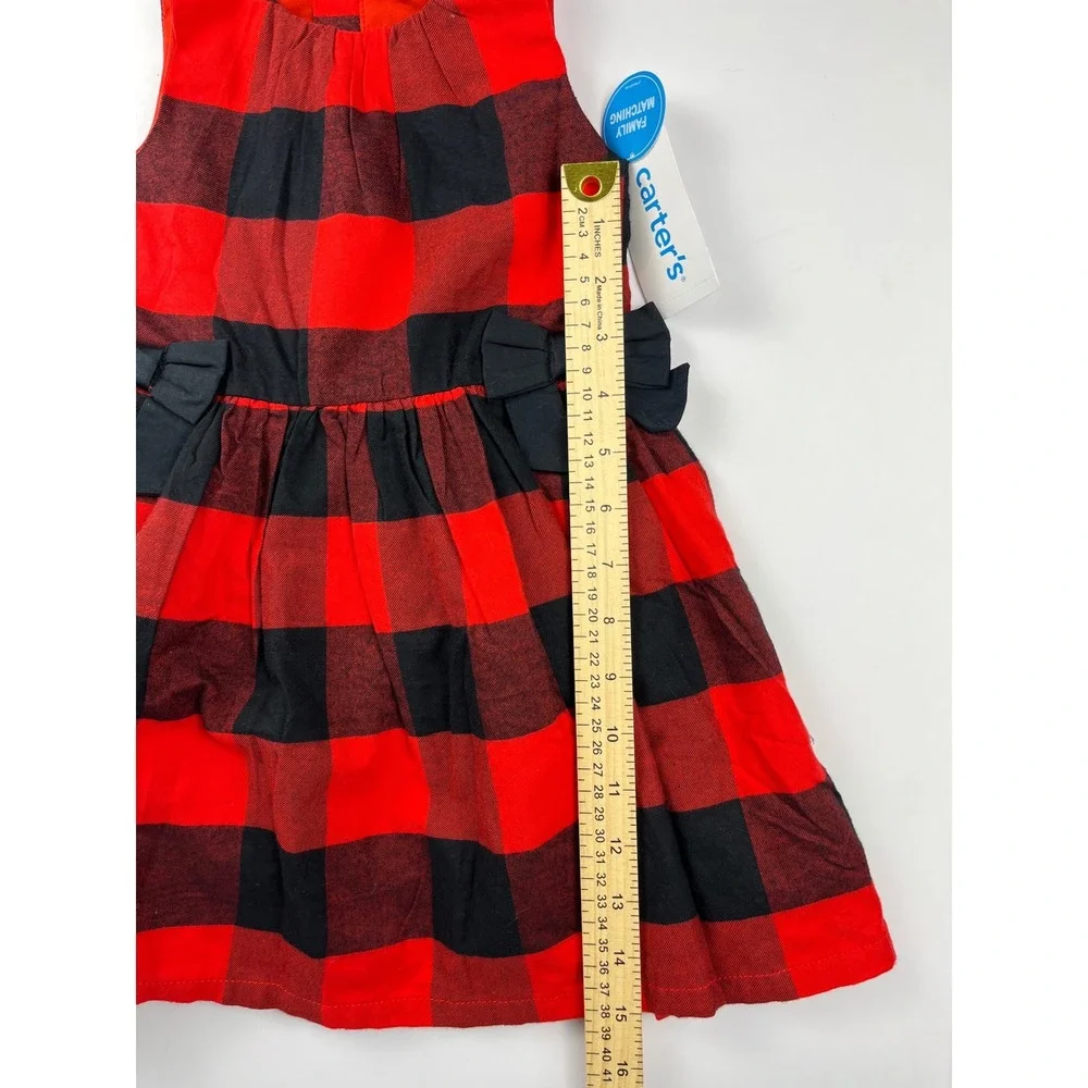 Carter's Dress Girls 3T Red Buffalo Plaid Sleeveless Bow Holiday Festive Classic
